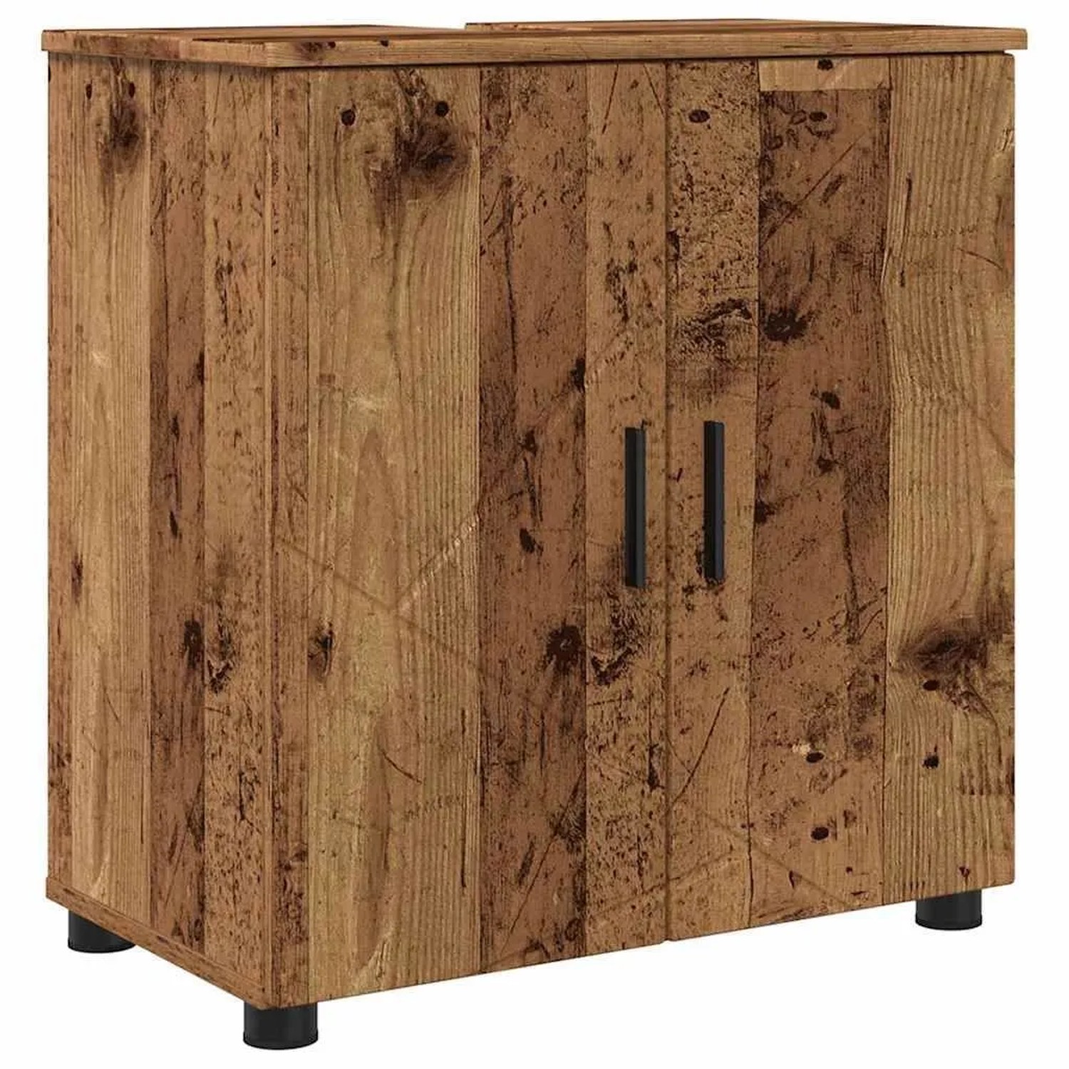 vidaXL Badezimmerschrank mit Speicher mit Tür Altholz 61 x 35 x 64 cm 88329 günstig online kaufen