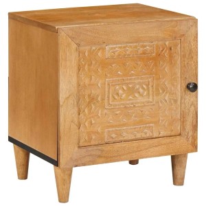 vidaXL Nachttisch 2 Stk Hellbraun 40 x 33 x 46 cm Massives Mangoholz 4018077