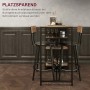HOMCOM Bartisch Set mit 2 Barhockern, Eichefarbenes MDF und Stahlgestell.