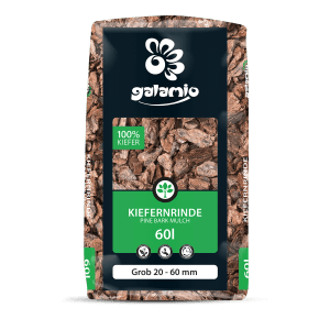 Palette Galamio Kiefernrinde grob, 39 Säcke à 60L, Rindenmulch für den Garten.