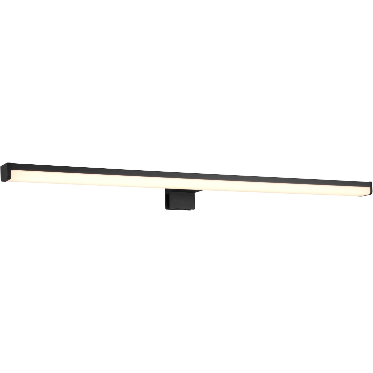 Schwarze, matte Trio LED-Wandleuchte Lino, 600 mm breit, für Bad und Wohnraum.