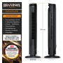 Brandson Turmventilator, 105cm, schwarz, mit Fernbedienung, Aromafach und Oszillation.