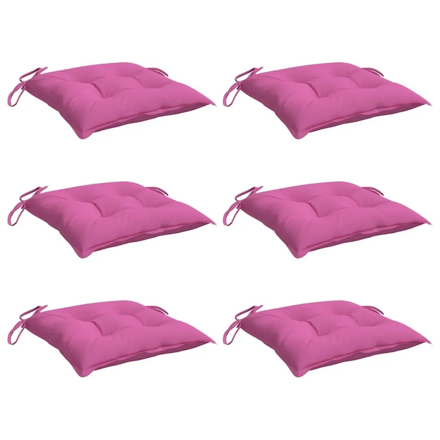 vidaXL Stuhlkissen 6 Stk Rosa 40x40x7 cm Stoff 361503