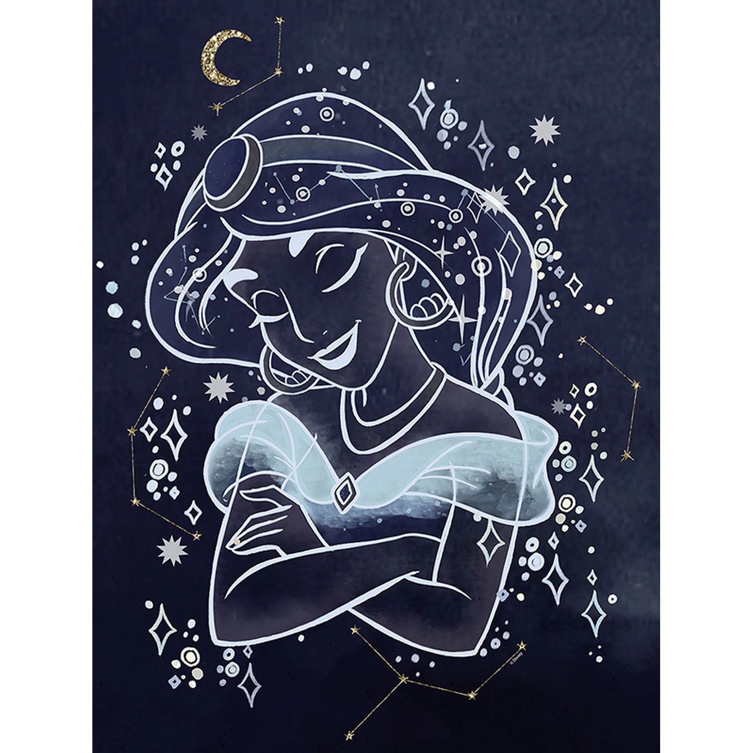 Thumbnail - Disney Poster Jasmin Alladin Dunkelblau 30 x 40 cm 611710