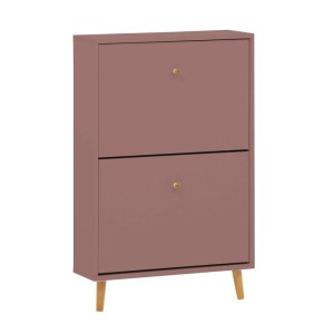 Schildmeyer Schuhkipper Bjarne in Mauve. Schmaler Schuhschrank mit 2 Klappen, runden Holzgriffen und Holzfüßen.