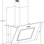Technische Zeichnung Respekta CH22010/90SBZ++ Kopffreihaube, 90 cm, Schwarz, mit Maßangaben.