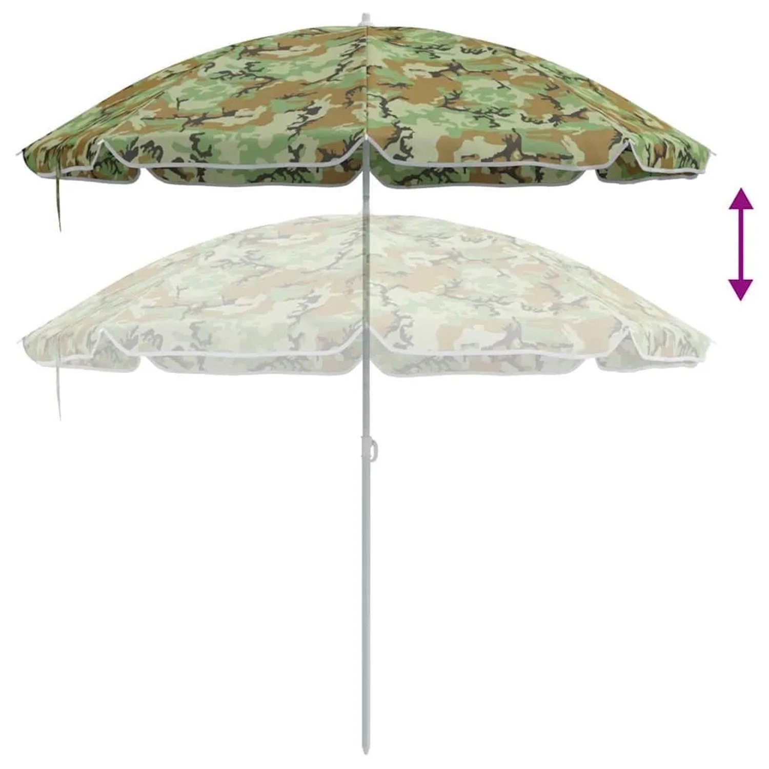 vidaXL Sonnenschirm mit Tarnmuster, 161x161x193cm, ideal für Strand und Garten.