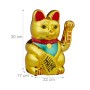 Goldene, batteriebetriebene Winkekatze (30cm) aus Kunststoff als Glücksbringer für den Tisch.