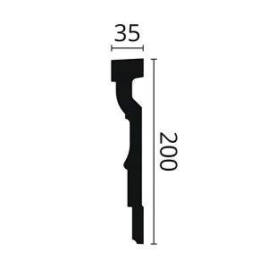 Detailzeichnung NMC MA15 Türumrandung, 200x35 mm, für Paneel Zubehör.