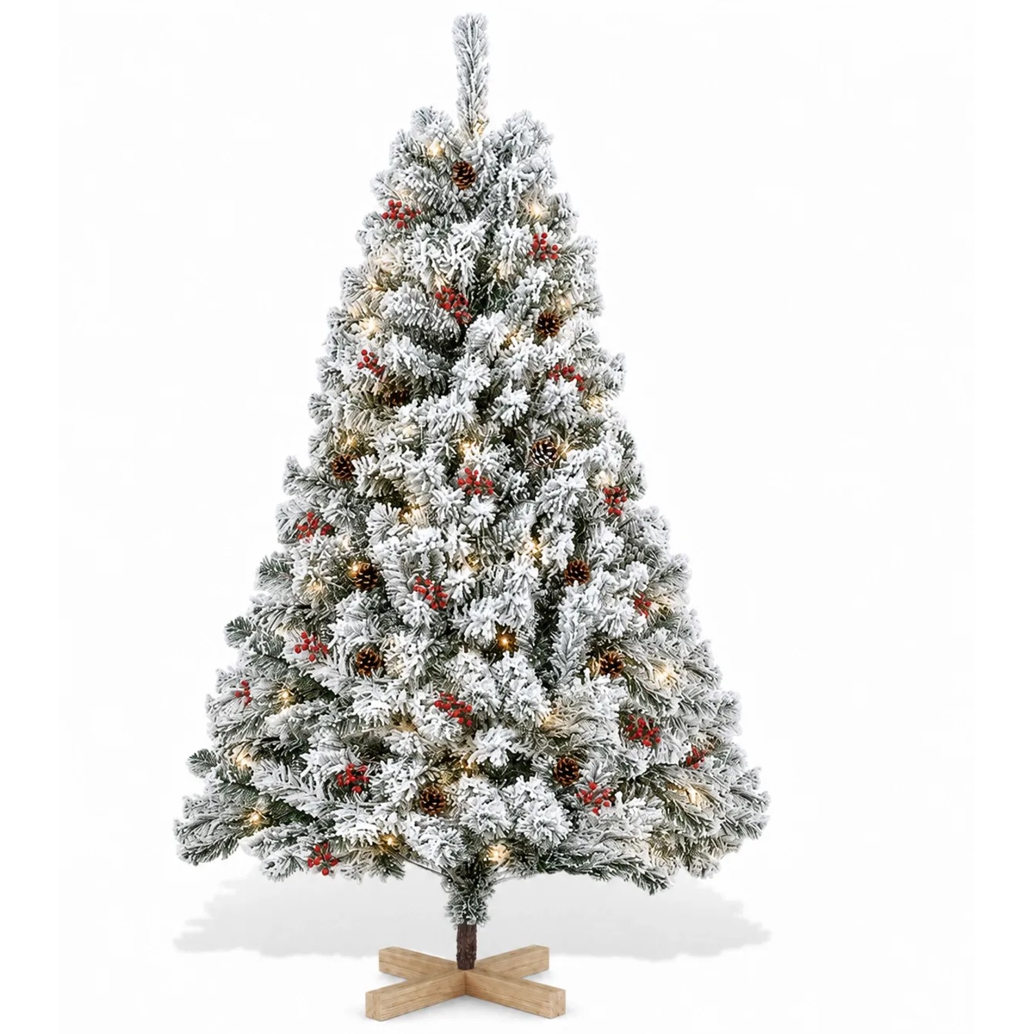 HOMAVO Künstlicher Weihnachtsbaum 150 CM Mit LED Beleuchtung Für Zuhause Garten Hotel Und Weihnachtliche Partys