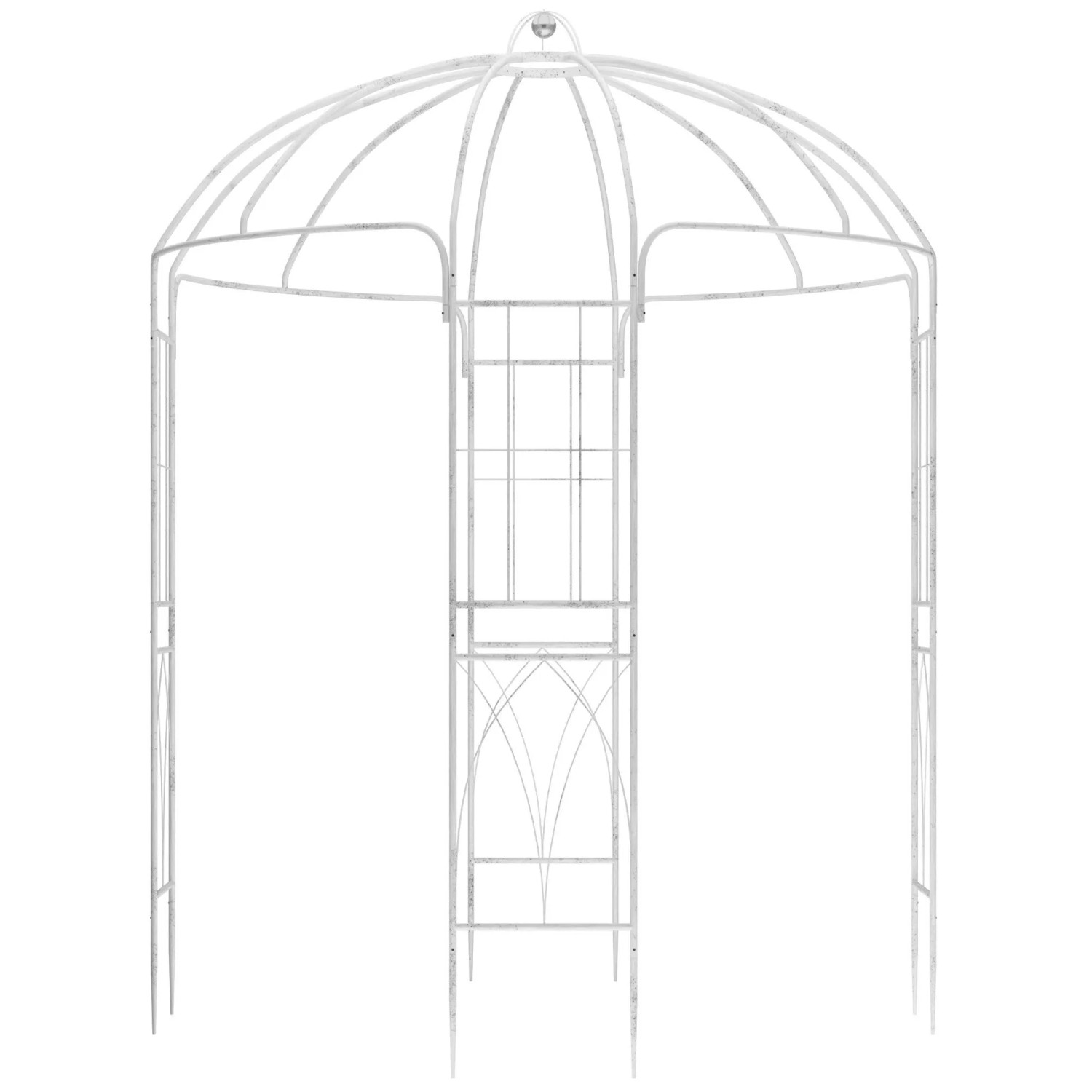 DELUKE Pavillon LOTTA mit Rankhilfe 200x200x270cm Metall Antik-Weiß Gartenpavillon Zierpavillon Gartendeko