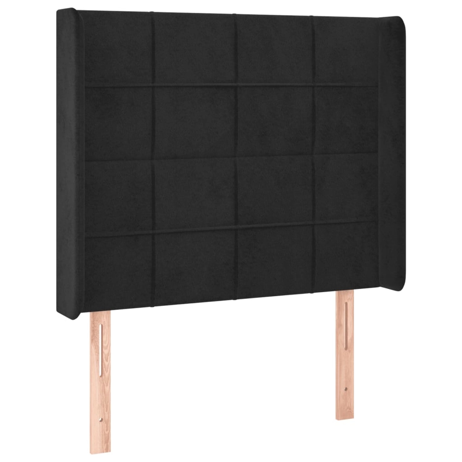 vidaXL LED Kopfteil Schwarz 83x16x118/128 cm Samt 3124080