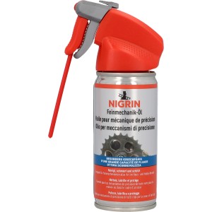 Nigrin Feinmechanik-Öl 100ml mit Sprühkopf, reinigt, schmiert und schützt.