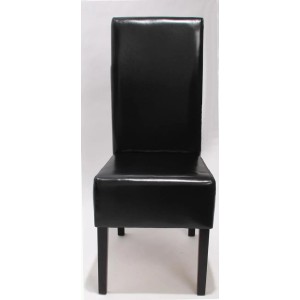 CHEFGASTRO Esszimmerstuhl 2er-Set Gepolstert 102x44x54cm Sitzhöhe 47cm Leder Dunkle Beine Schwarz