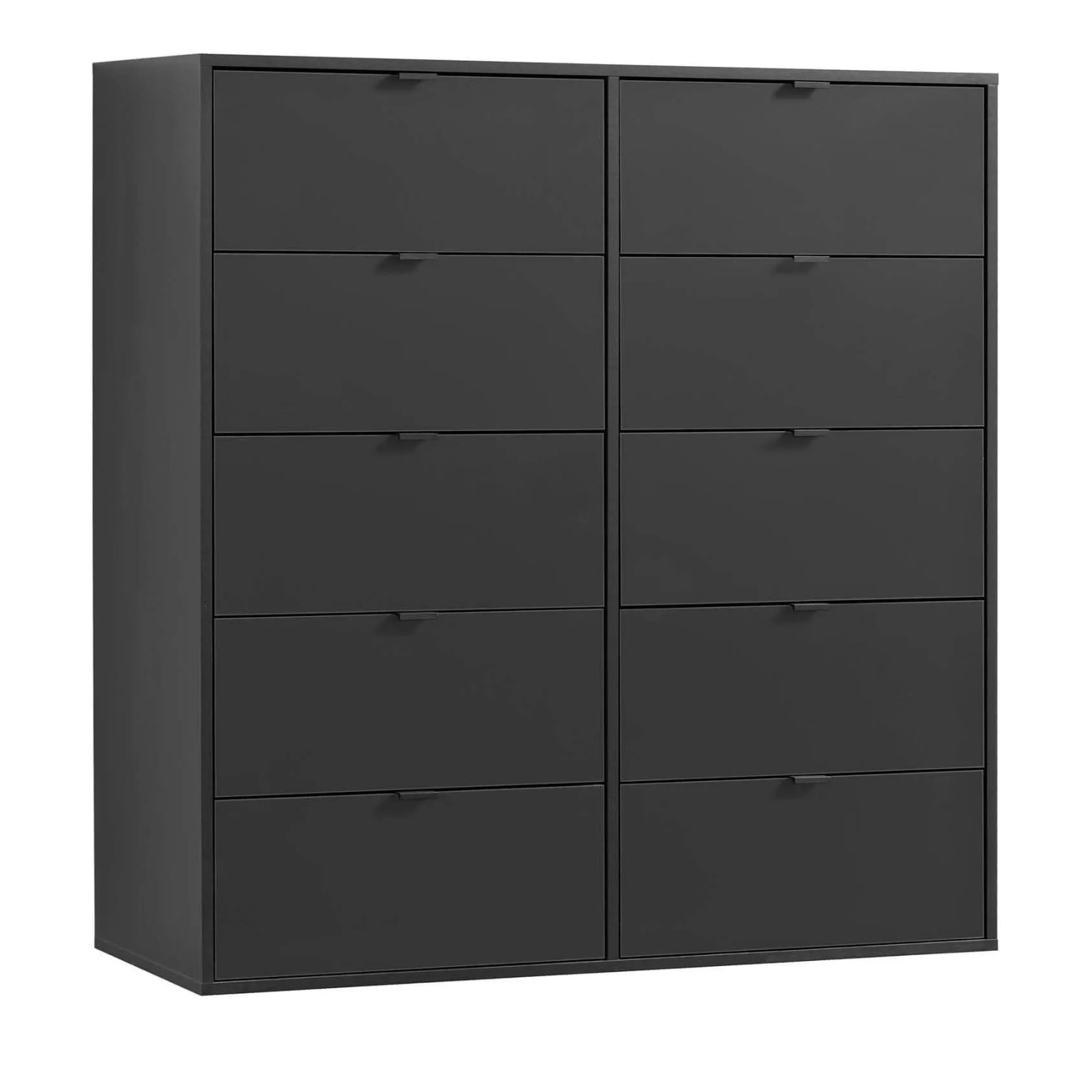 mokebo Kommode mit 10 Schubladen in Anthrazit Die Stilvolle Highboard Anrichte oder Sideboard