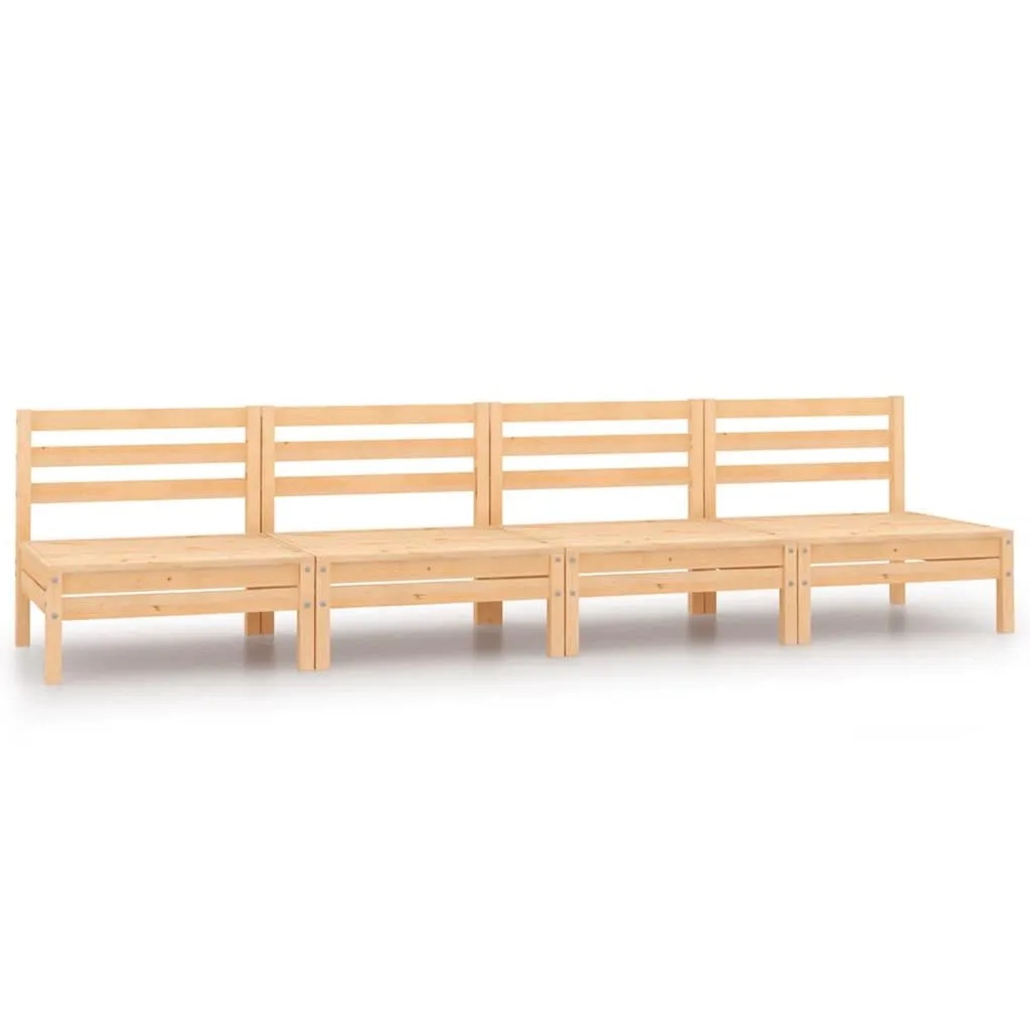 vidaXL Garten-Mittelsofas 4 Stk Massivholz Kiefer 806592
