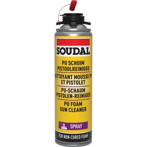 Soudal Schaumreiniger, 500 ml Dose zur Entfernung von frischem PU-Schaum.