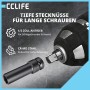 CCLIFE 1/2 Zoll tiefe Impact Stecknuss aus Cr-Mo Stahl für Schlagschrauber. Robustes Set für hohe Drehmomente.