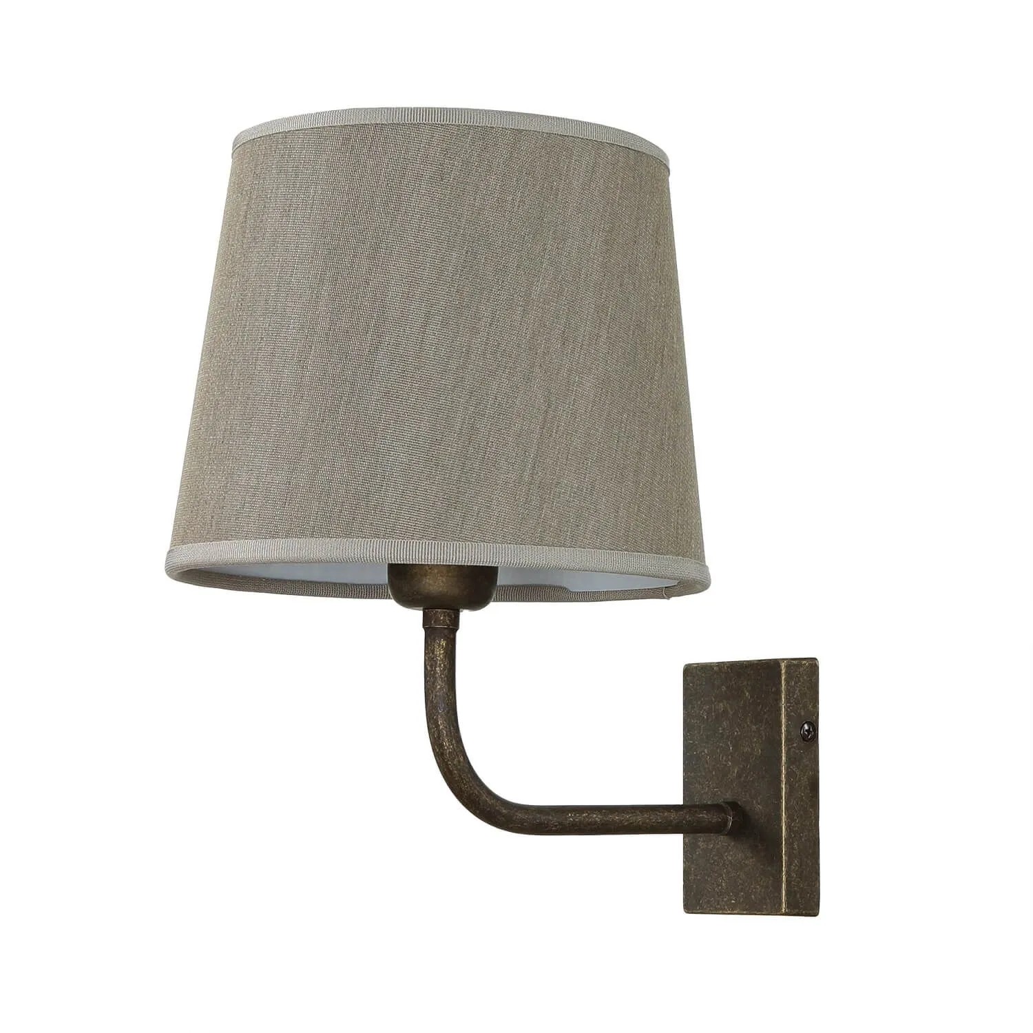 Licht-Erlebnisse Wandlampe Messing Stoff 32,5 cm Hoch In Bronze Antik Braun E27