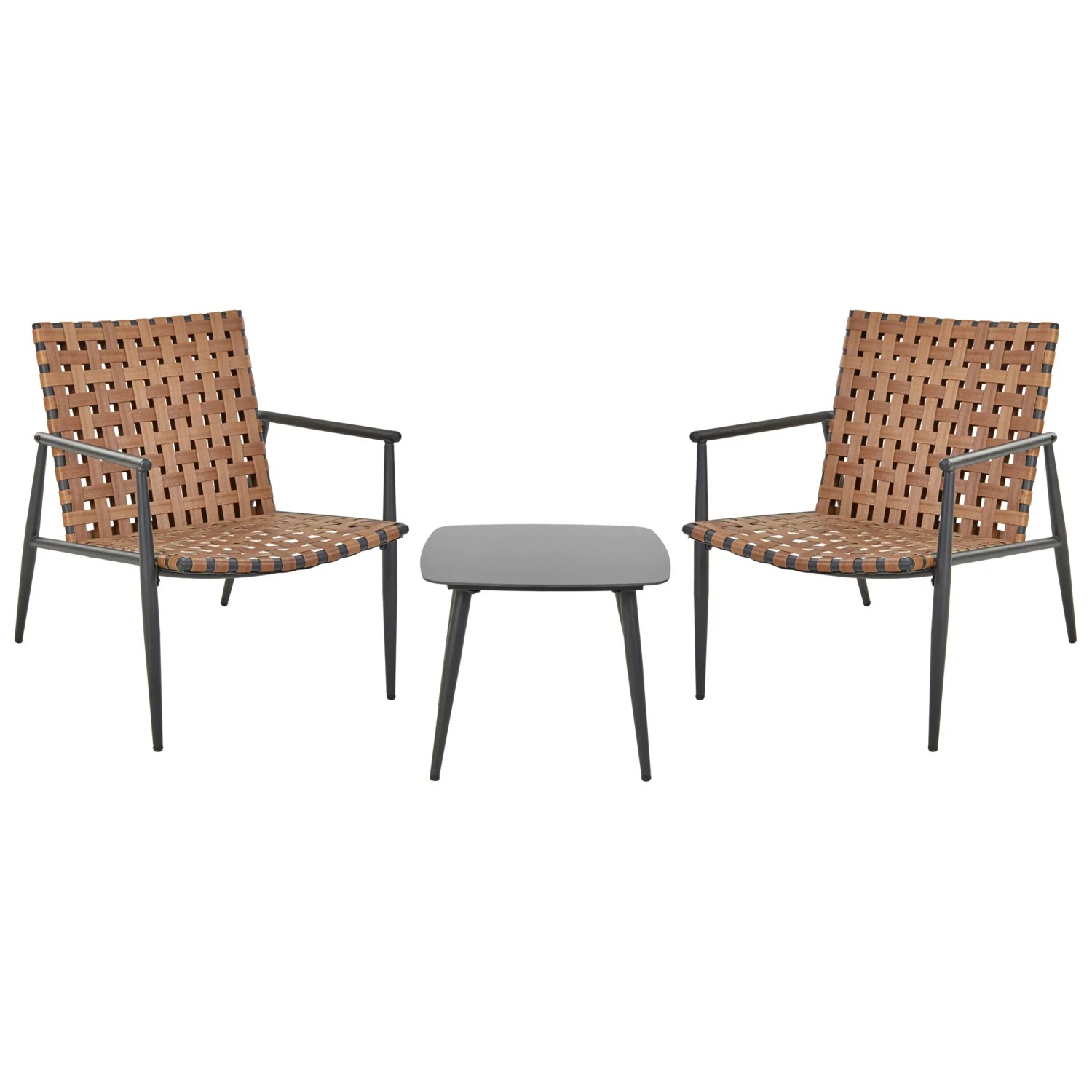 Beliani Bistro Set ZIRIA Braun Schwarz