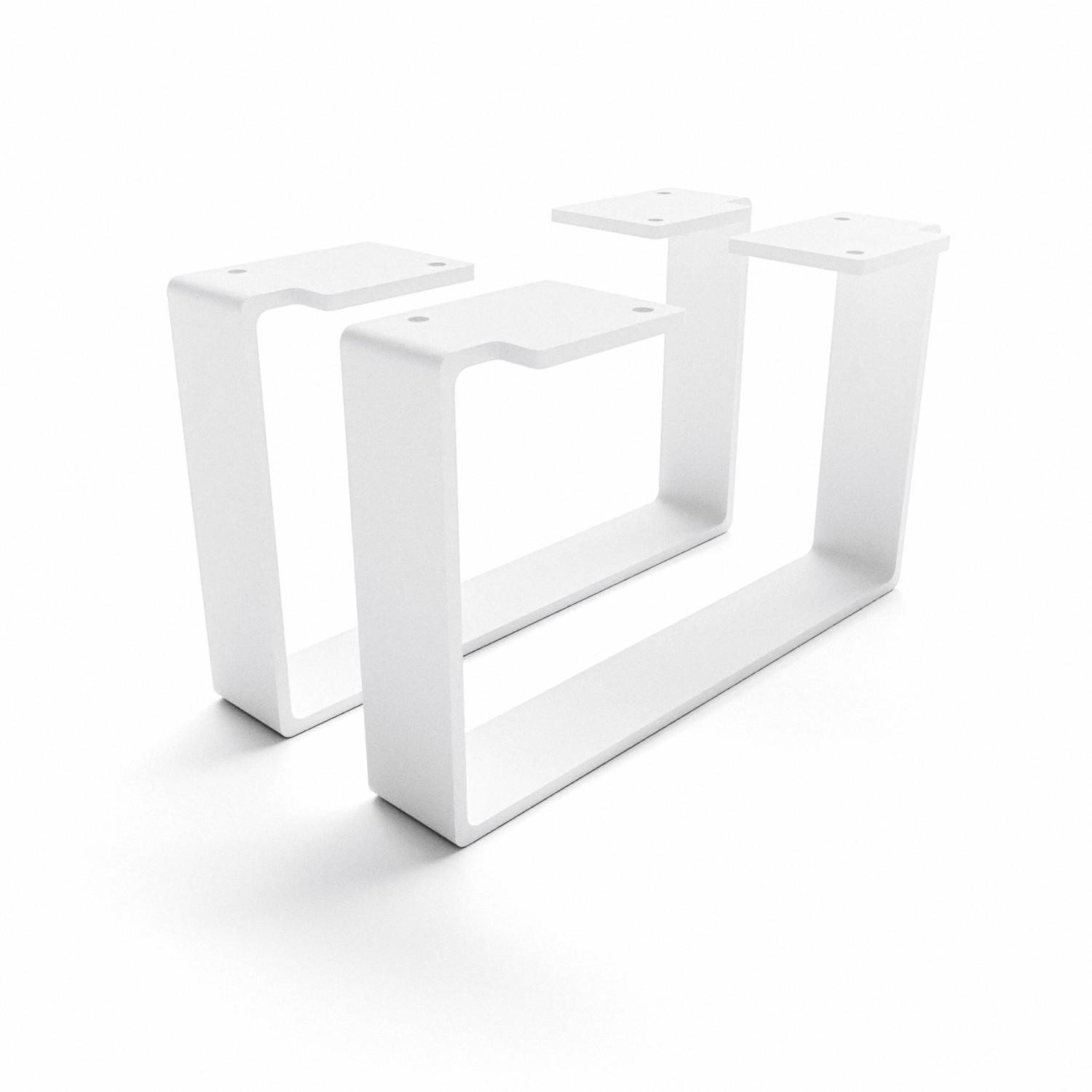 HEVVA Möbelfüße LUXEMBURG 15 cm Hoch 25 cm Tief 2er Set Weiß