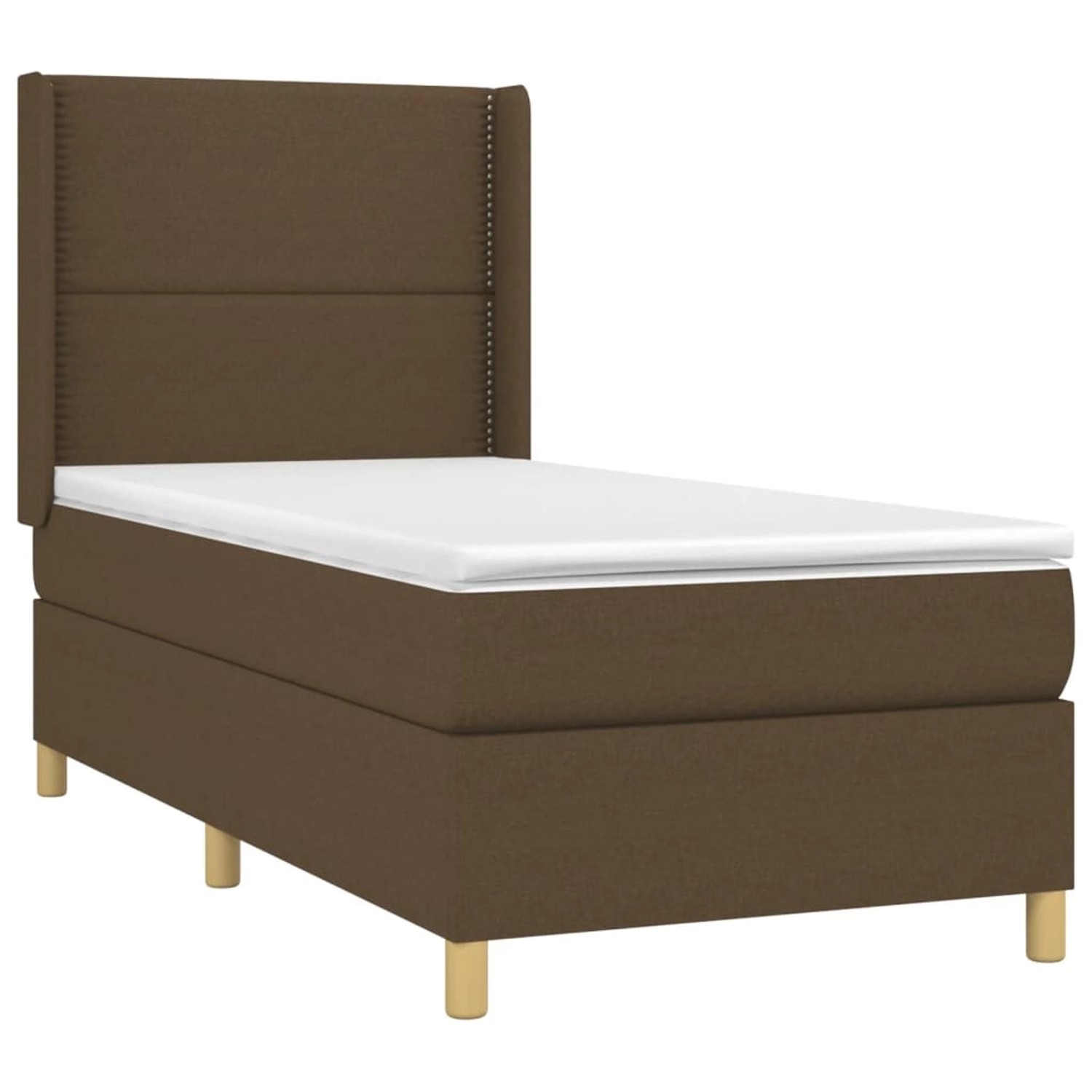 vidaXL Boxspringbett mit Matratze & LED Dunkelbraun 80x200 cm Stoff 3138752 günstig online kaufen