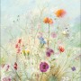 Leinwandbild Wild Blossom II, 77x57cm, mit Blumen in verschiedenen Farben auf hellem Grund.