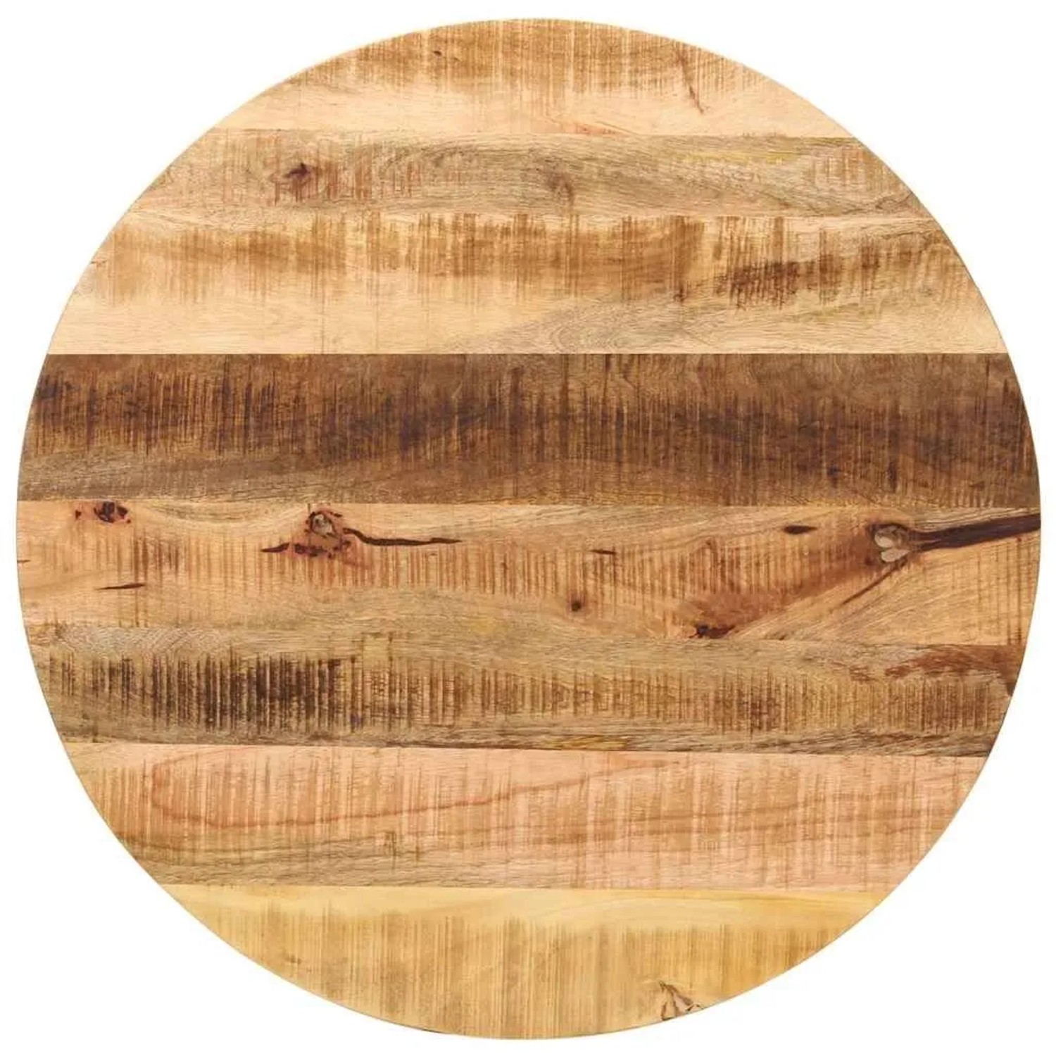 vidaXL Tischplatte Ø 80x2,5 cm Rund Raues Massives Mangoholz 370013