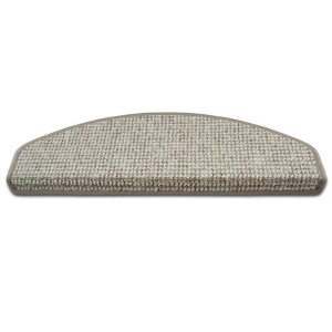 Halbrunde KARAT Stufenmatte Carlton in Grau-Beige Meliert, 23,5x65 cm. Treppenmatte für mehr Sicherheit.