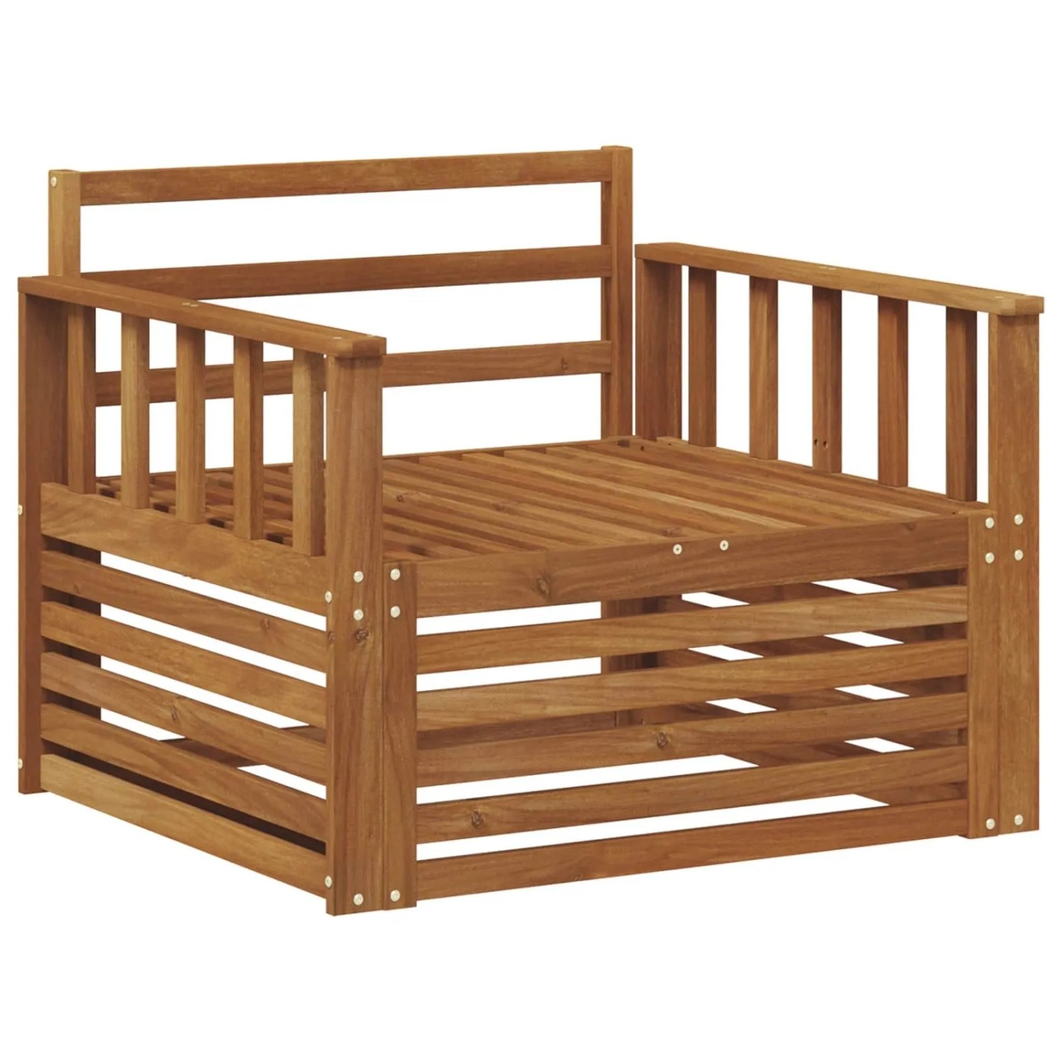 vidaXL 2 Stück Sofa mit Armlehnen Massivholz Akazie Natur 3436384