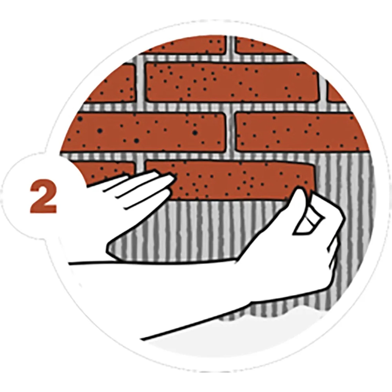 Illustration: Anbringen von Elabrick Verblender Madagaskar in Schwarz. Schritt 2.