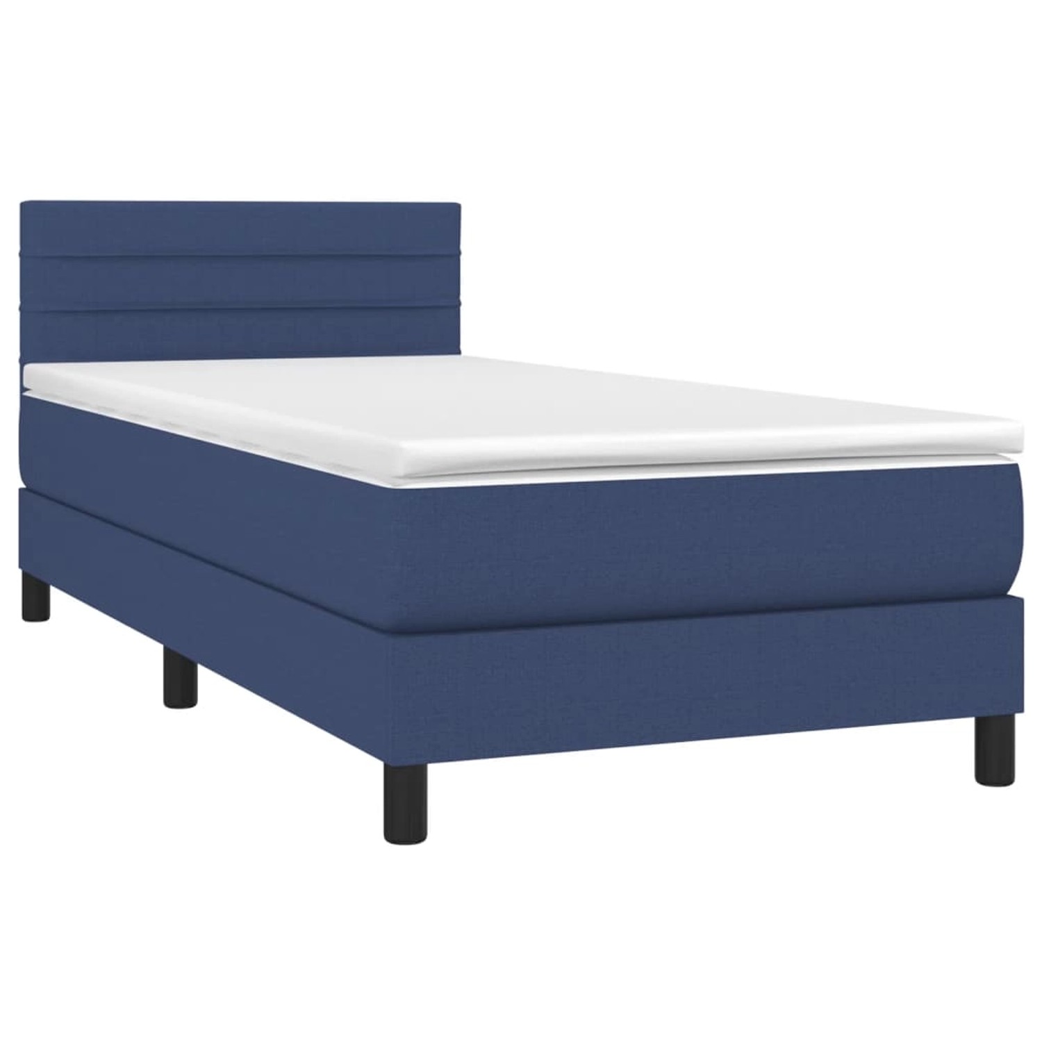 vidaXL Boxspringbett mit Matratze & LED Blau 80x200 cm Stoff 3133195 günstig online kaufen