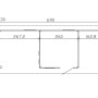 Grundriss Skan Holz Gartenhaus Namur 690x250 cm, schiefergrau, mit Maßen der Überdachung.