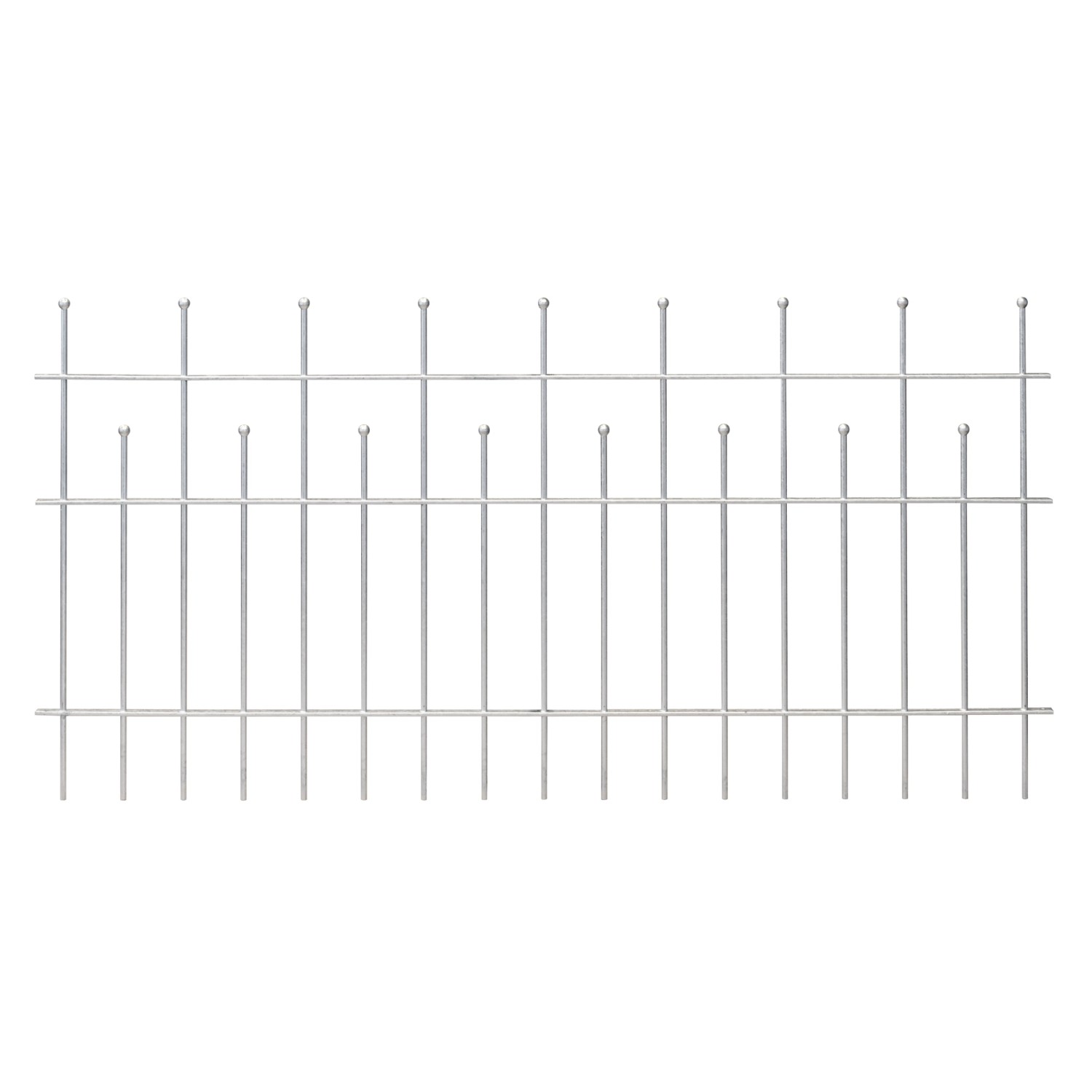 Metallzaun-Feld Madrid, verzinkt, 100x200 cm, für Gartenzaun-System zum Einbetonieren.