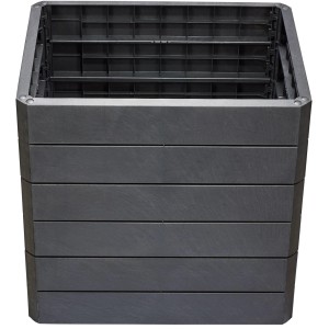 Garantia Hochbeet Ergo Quadro M 75 Stone, Kunststoff-Hochbeet in Steinoptik.