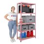 PROREGAL Mega Deal: 4x Schwerlastregal Pink, 180x90x40cm, mit 5 Ebenen. Ideal als Keller- oder Garagenregal.