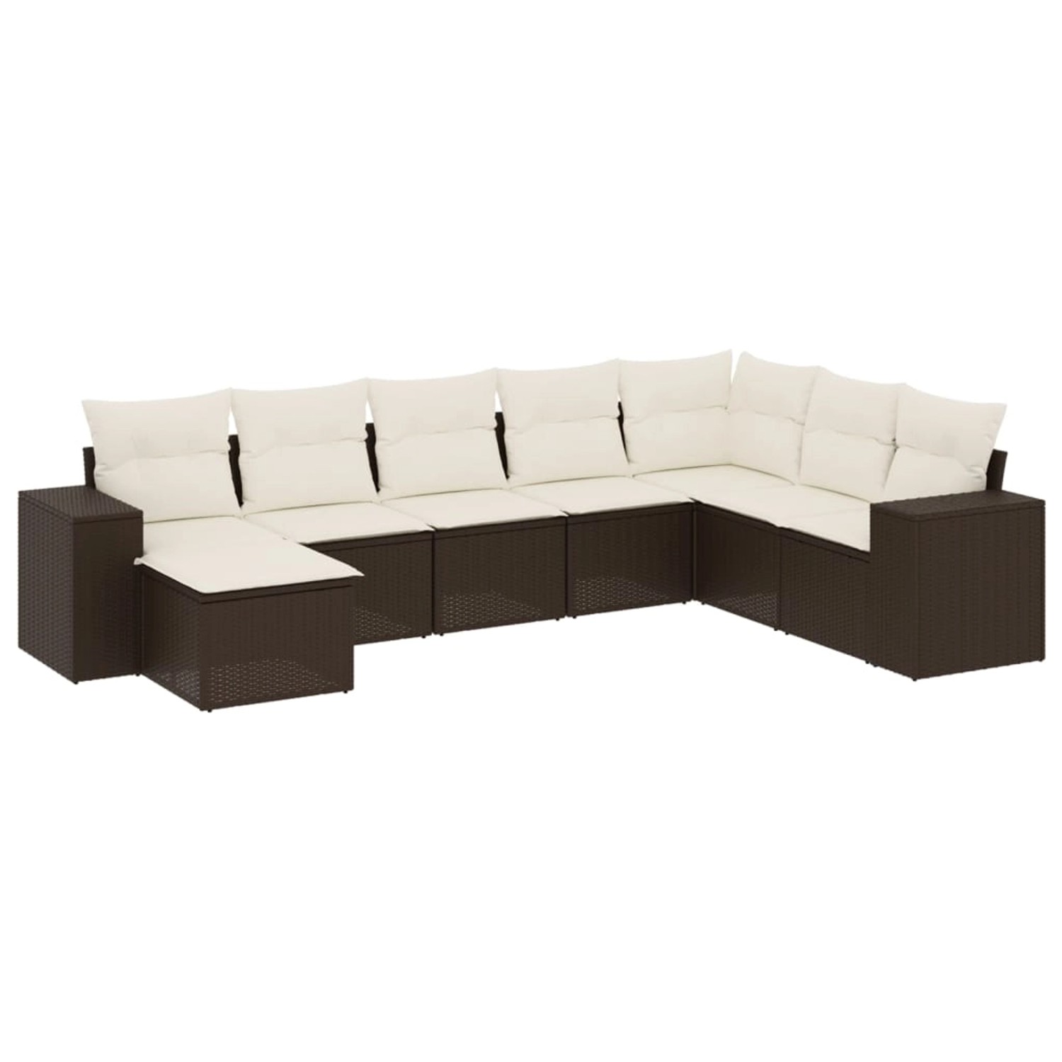 vidaXL 8-Tlg Garten-Sofagarnitur mit Kissen Braun Poly Rattan 3255300 günstig online kaufen