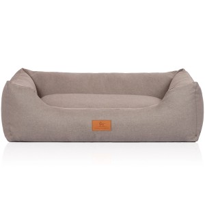 Knuffelwuff Hundebett Lotte Velours, Größe M-L, 85x63cm, lichtgrau. Gemütliches Hundekörbchen.