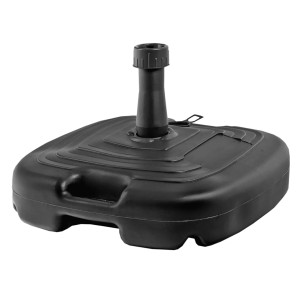 Anthrazitfarbener Kunststoff-Schirmständer, 16 Liter, für sicheren Halt von Sonnenschirmen.