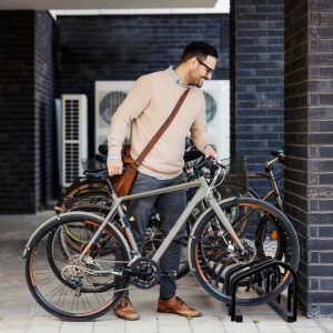 Relaxdays Fahrradständer für 5 Fahrräder Stahl Anthrazit 27 cm x 130 cm x 33 cm