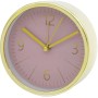 Wall-Art Wecker in Gold-Optik mit rosa Ziffernblatt, Ø 11,2 cm. Tischuhr mit Weckfunktion.