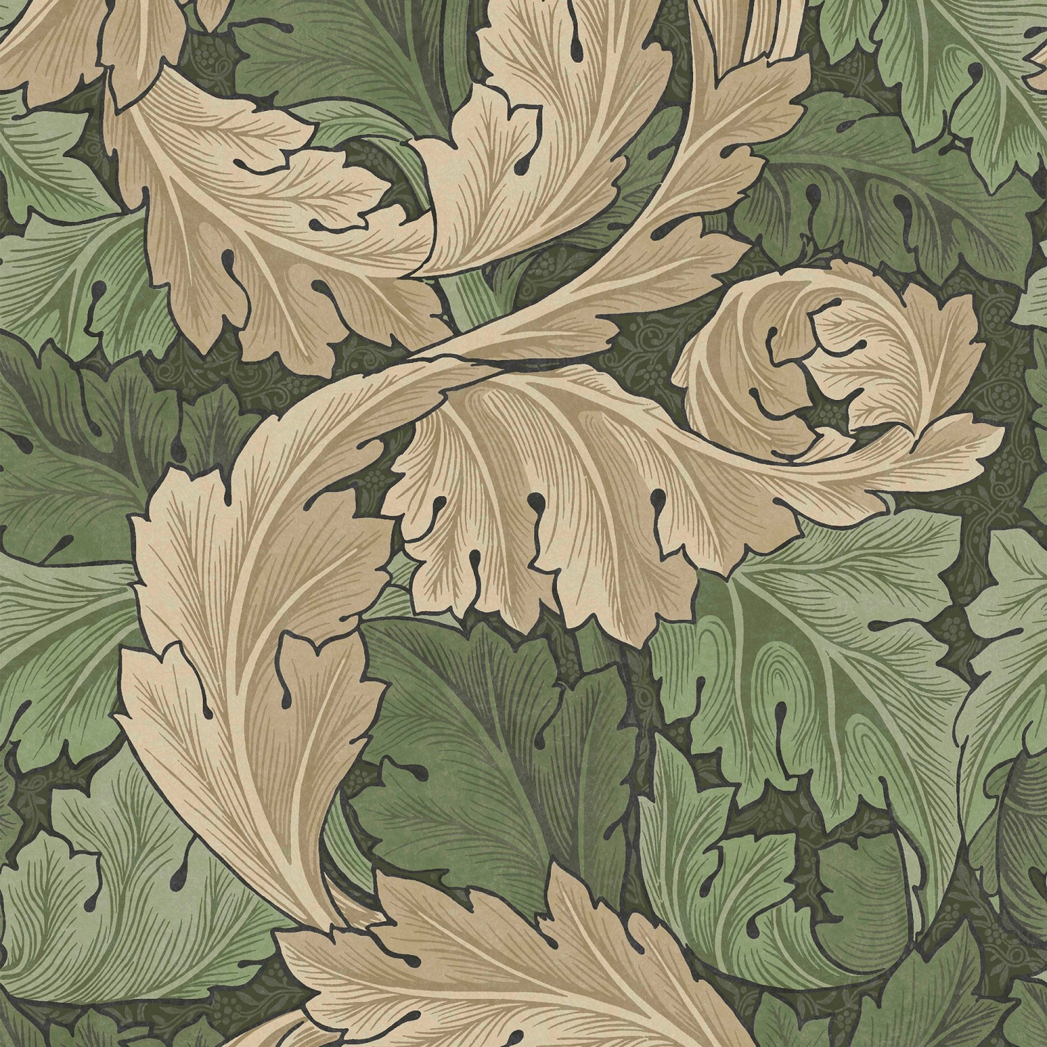 William Morris at Home Vliestapete Acanthus 10 m x 52 cm Grün FSC® günstig online kaufen