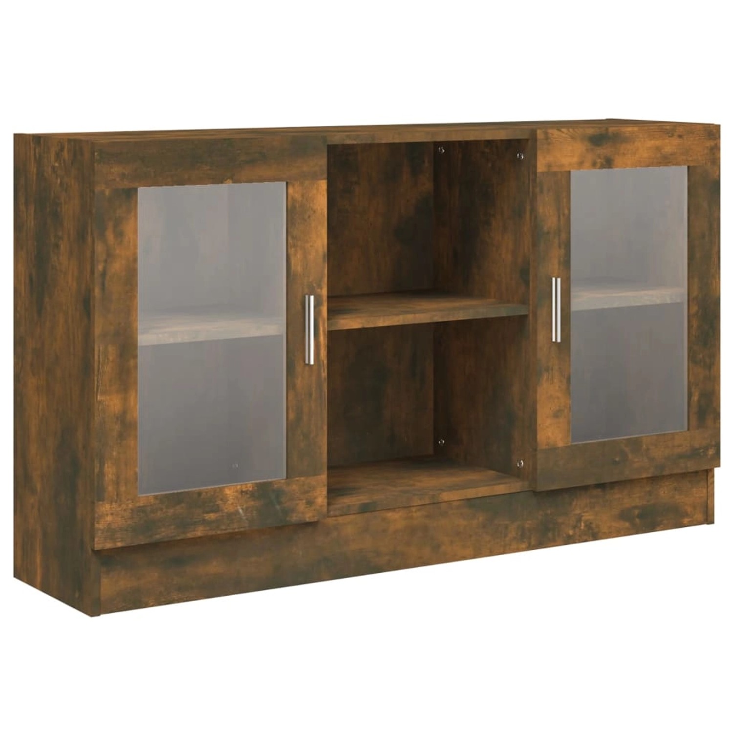 vidaXL Vitrinenschrank Räuchereiche 120x30,5x70 cm Holzwerkstoff 815627 günstig online kaufen