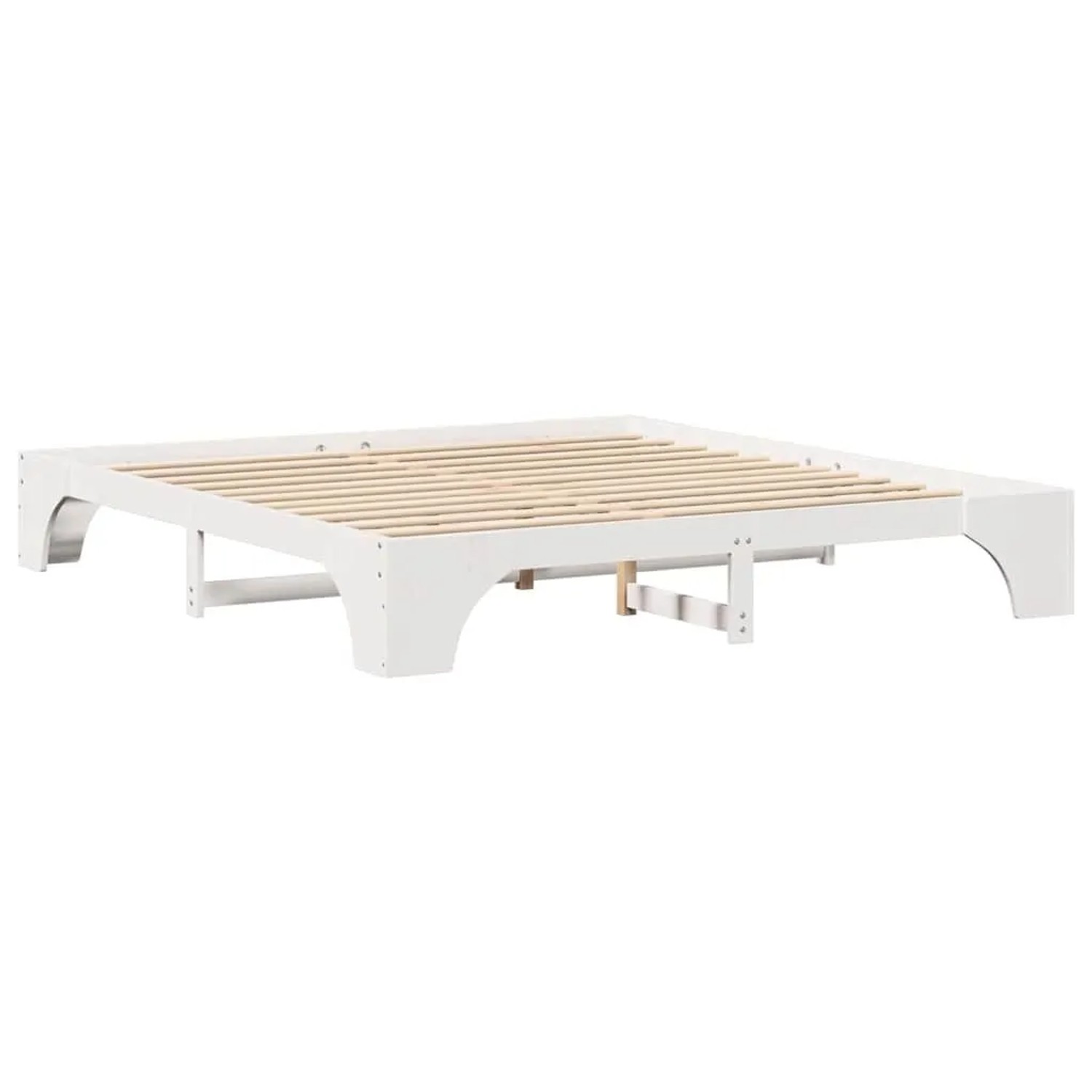 vidaXL Bettrahmen Weiß 180 x 200 cm Massives Kiefernholz 872936