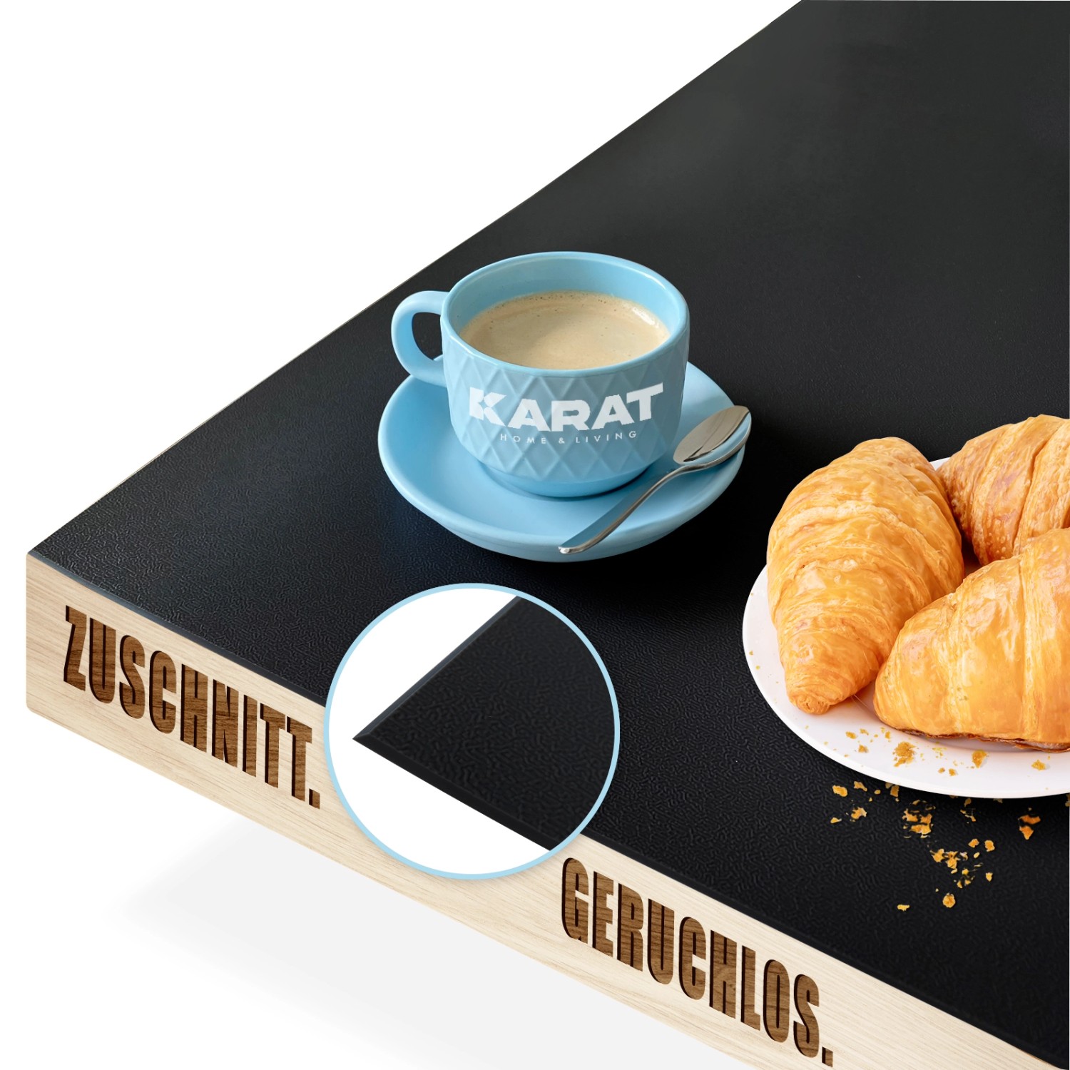 KARAT Tischfolie Empire mit Abgeschrägter Kante Schwarz 80 x 125 cm günstig online kaufen