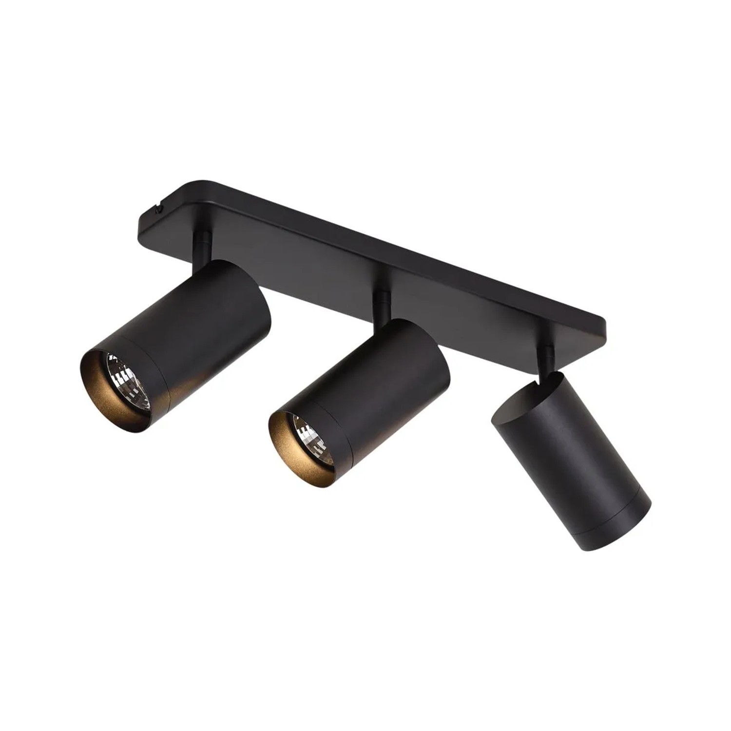 QAZQA Moderne Deckenleuchte Schwarz 3 Flammig GU10 70mm Jeana Luxe