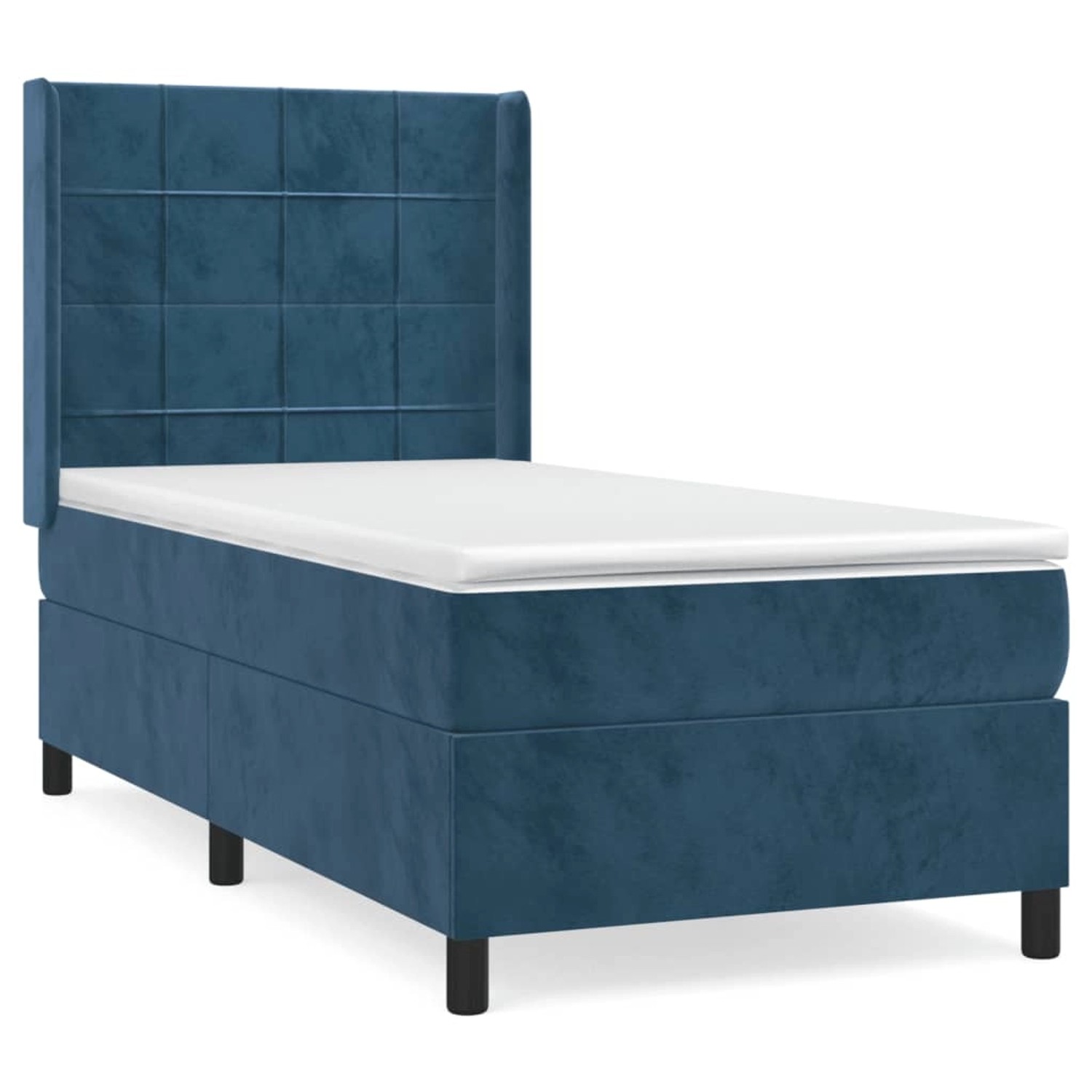 vidaXL Boxspringbett mit Matratze Dunkelblau 100x200 cm Samt1378640 günstig online kaufen