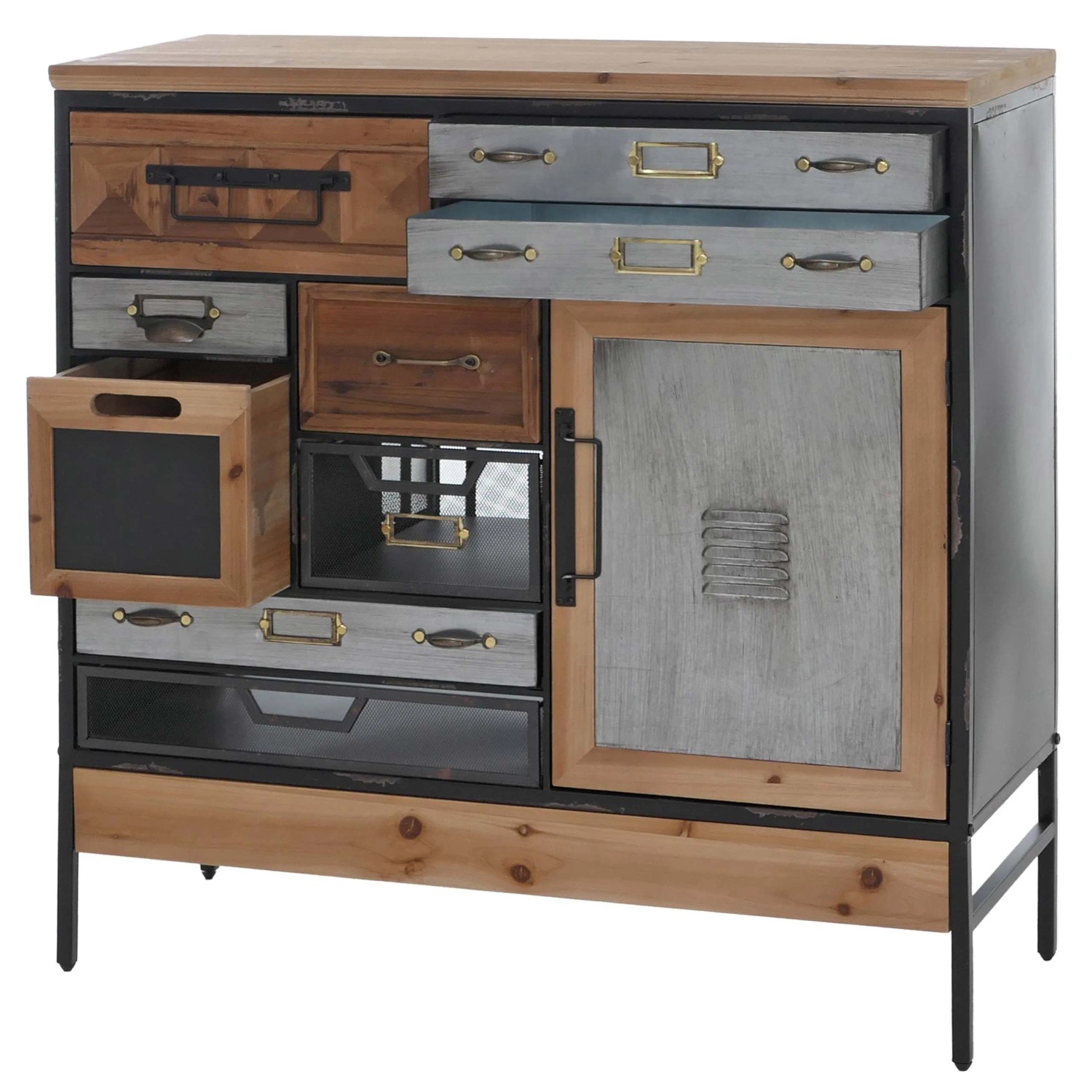 MCW Apothekerkommode Q77 Industrial Vintage/Shabby Holz Metall 85x84x35cm