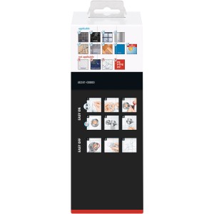 Verpackung des tesa® LOXX Seifenspenders mit Montagehinweisen.