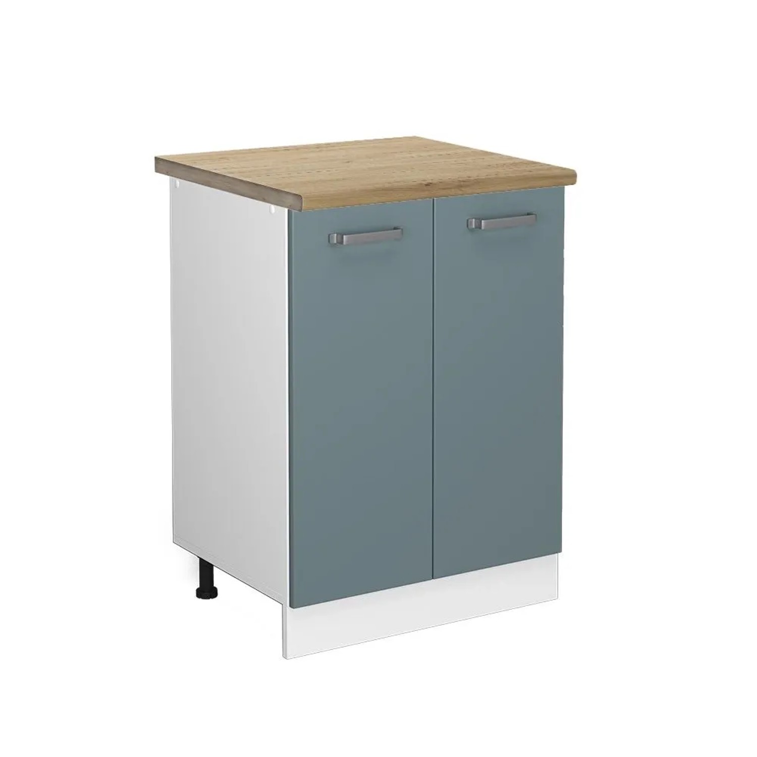Vicco Küchenunterschrank R-Line Küchenkommode Blau-Grau Weiß 60 cm AP Eiche